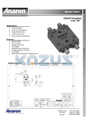 30057 datasheet - Hybrid Couplers