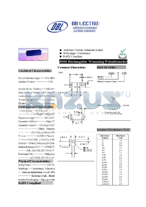 3006-P-104 datasheet - Rectangular Trimming Potentiometer