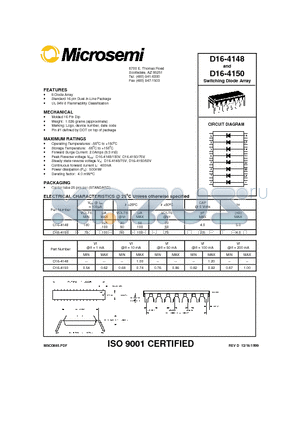 D16-4148 datasheet - Switching Diode Array