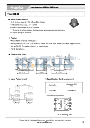 CMD6LNP-151MC datasheet - Power Inductors <SMD Type: CMD Series>