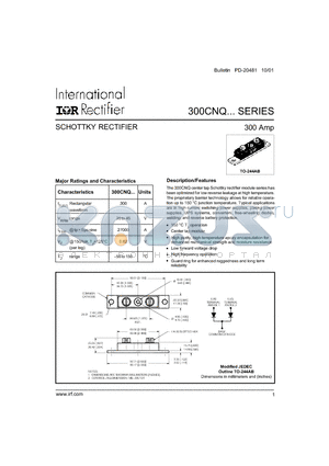 300CNQ035 datasheet - SCHOTTKY RECTIFIER