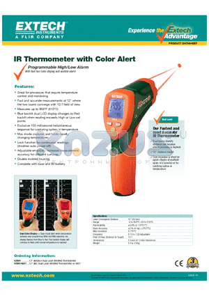 42509 datasheet - 12inch distance Dual Laser InfraRed Thermometer