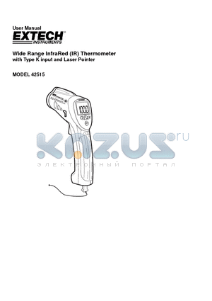 42515 datasheet - Wide Range InfraRed (IR) Thermometer with Type K input and Laser Pointer