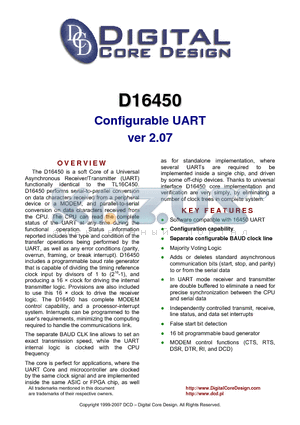 D16450 datasheet - Configurable UART