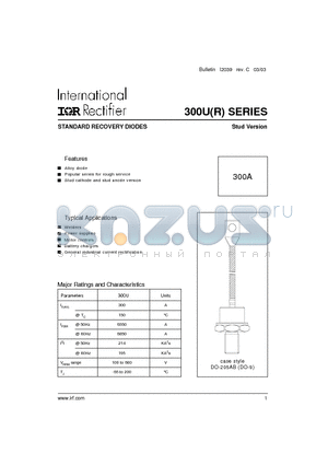 300UR20A datasheet - STANDARD RECOVERY DIODES