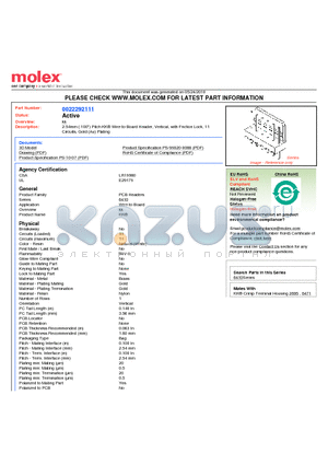 22-29-2111 datasheet - 2.54mm (.100