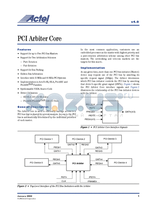 A54SX16-2 datasheet - PCI Arbiter Core