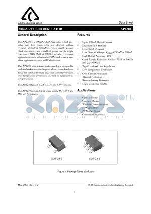 AP2210K-3.0TR datasheet - 300mA RF ULDO REGULATOR