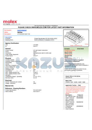 22-44-6064 datasheet - 2.5 HEADER ASSY 100