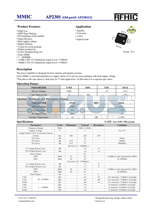 AP2301 datasheet - MMIC