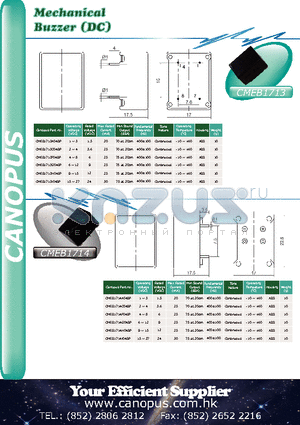 CMEB1713C04BP datasheet - Mechanical Buzzer (DC)