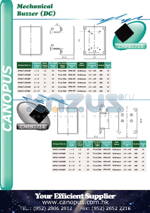 CMEB1713H04BP datasheet - Mechanical Buzzer (DC)