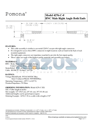 4276 datasheet - BNC Male Right Angle Both Ends