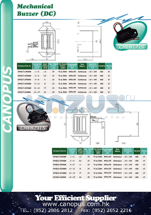 CMEB1715I04BW datasheet - Mechanical Buzzer (DC)