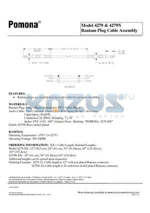 4279 datasheet - Bantam Plug Cable Assembly