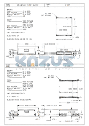 D1722WH datasheet - ADJUSTABLE SLIDE DRAWER