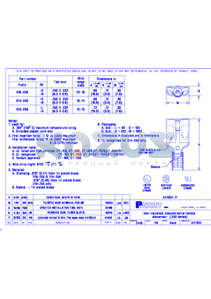 D18-250-C datasheet - NON-INSULATED, SLEEVED BARREL FEMALE DISCONNECT (.250 SERIES)