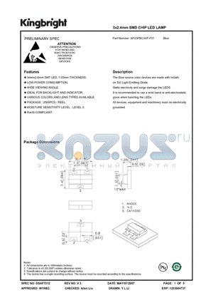 AP23PBC-A-F-F01 datasheet - 3x2.4mm SMD CHIP LED LAMP