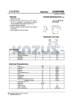 D1A050000 datasheet - REED RELAY