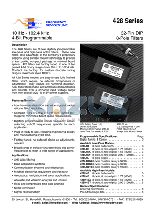 428H4B datasheet - 32-Pin DIP 8-Pole Filters