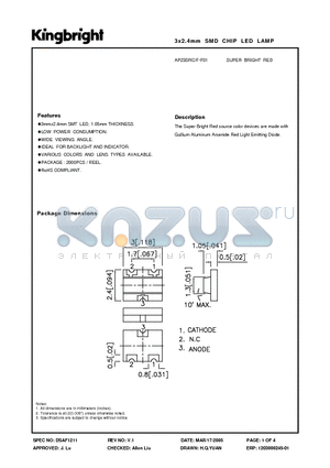 AP23SRC/F-F01 datasheet - 3x2.4mm SMD CHIP LED LAMP