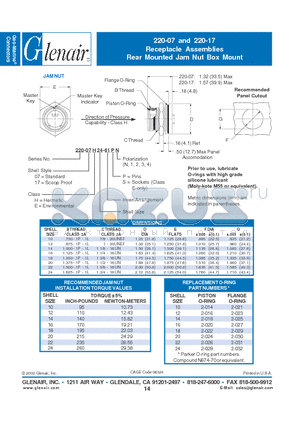 220-07H10 datasheet - Receptacle Assemblies