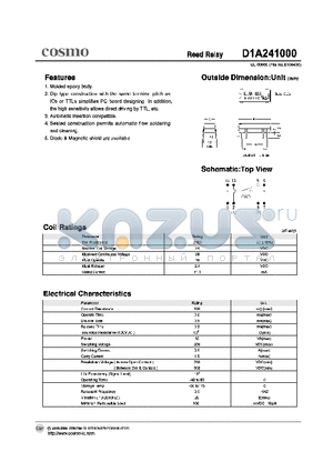 D1A241000 datasheet - REED RELAY