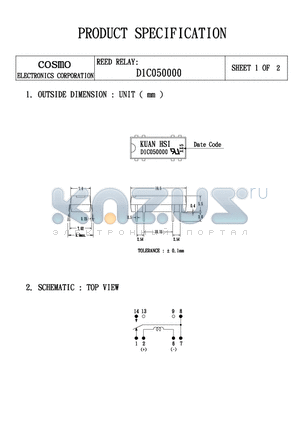 D1C050000 datasheet - REED RELAY