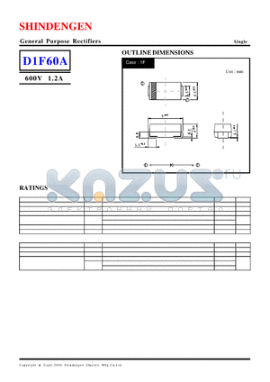 D1F60A datasheet - General Purpose Rectifiers(600V 1.2A)