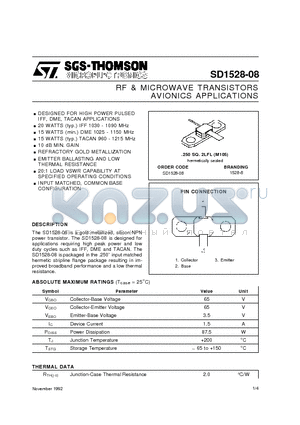 1528-8 datasheet - RF & MICROWAVE TRANSISTORS AVIONICS APPLICATIONS