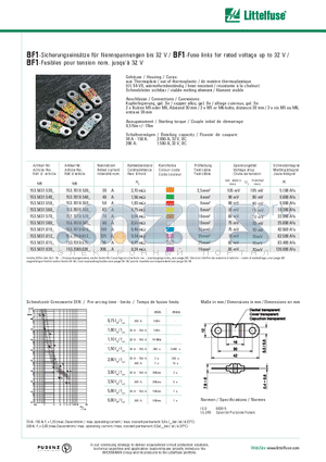 153.5631.540 datasheet - BF1-Fuse links for rated voltage up to 32 V