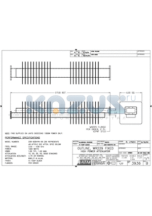 220-630HPA-10 datasheet - OUTLINE, WR229 FIXED HIGH POWER ATTENUATOR