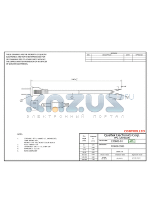 22000201 datasheet - POWER CORD