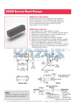 2204-12-421 datasheet - Reed Relays