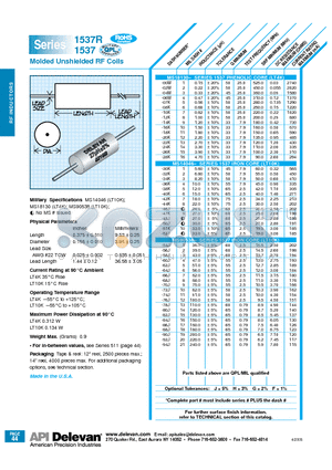 1537-04M datasheet - Molded Unshielded RF Coils