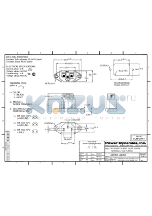 42R01-4121 datasheet - IEC 60320 C14 APPL. INLET; SCREW TERMINALS; SIDE FLANGE