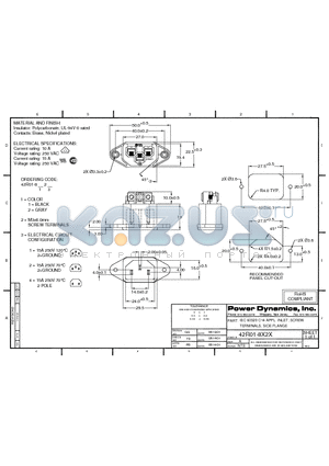 42R01-8122 datasheet - IEC 60320 C14 APPL. INLET; SCREW TERMINALS; SIDE FLANGE