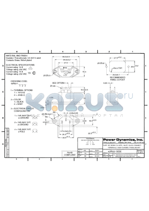 42R02-1212 datasheet - IEC 60320 C14 APPL. INLET; QUICK CONNECT TERMINALS; SIDE FLANGED, PANEL MOUNT