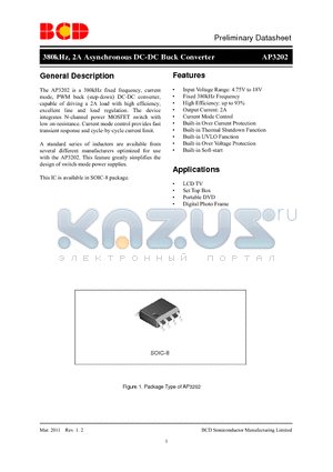 AP3202MTR-G1 datasheet - 380kHz, 2A Asynchronous DC-DC Buck Converter