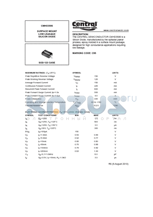 CMHD3595_10 datasheet - SURFACE MOUNT LOW LEAKAGE SILICON DIODE