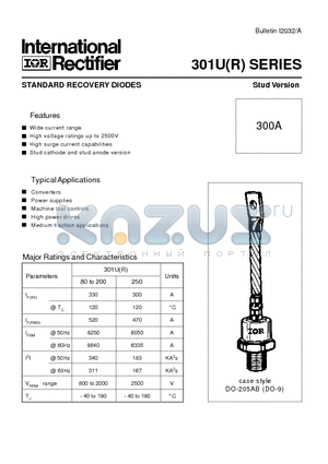 301U250P4 datasheet - STANDARD RECOVERY DIODES