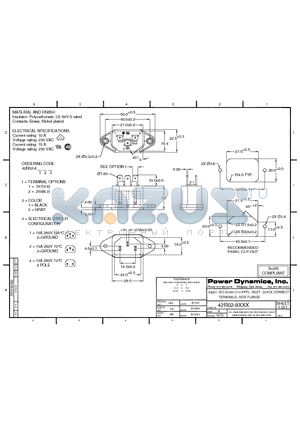 42R02-8121 datasheet - IEC 60320 C14 APPL. INLET; QUICK CONNECT TERMINALS; SIDE FLANGE