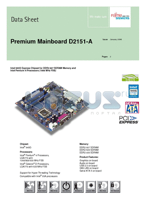 D2151-A datasheet - Premium Mainboard