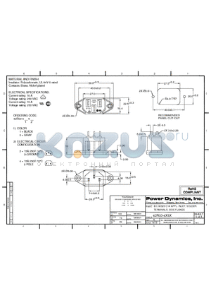 42R03-4152 datasheet - IEC 60320 C14 APPL. INLET; SOLDER TERMINALS; SIDE FLANGE