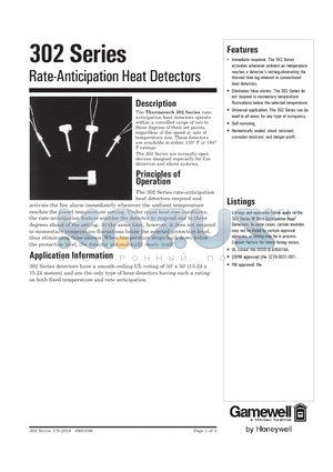 302-AW-194 datasheet - Rate-Anticipation Heat Detectors