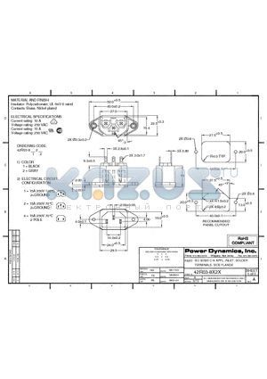 42R03-8124 datasheet - IEC 60320 C14 APPL. INLET; SOLDER TERMINALS; SIDE FLANGE