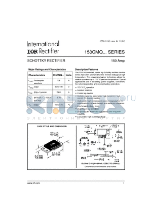 153CMQ datasheet - SCHOTTKY RECTIFIER