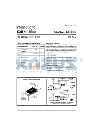 153CNQ080 datasheet - SCHOTTKY RECTIFIER