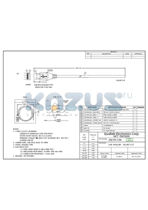 3021011-06 datasheet - USB 4P(A)/M - BLUNT CUT