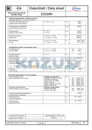 D2228N datasheet - Netz-Gleichrichterdiode Rectifier Diode